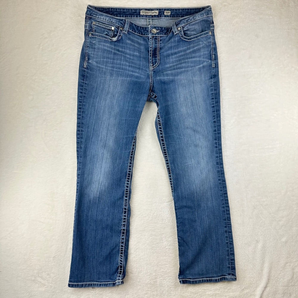 BKE Payton Jeans Womens 36R Regular Blue Bootcut Denim Stretch Cotton Blend